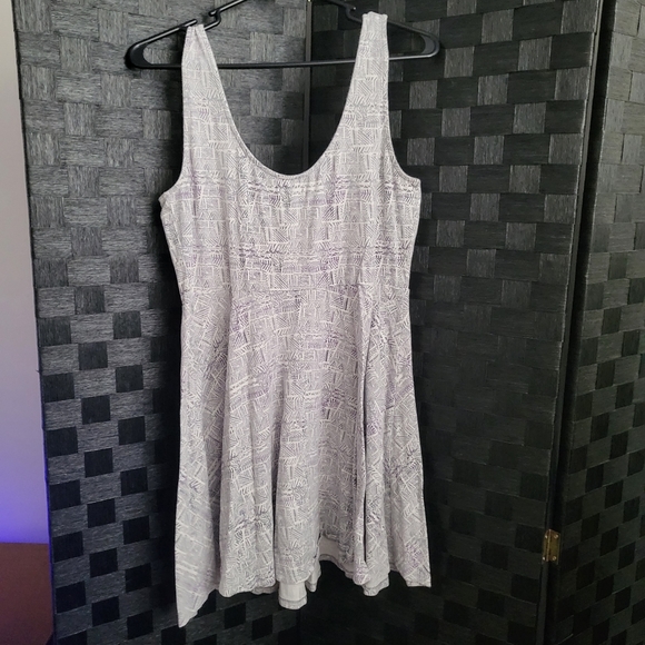 Ecoté Grey and Purple Patterned Skater Dress (L) - AA0405 - Picture 2 of 3